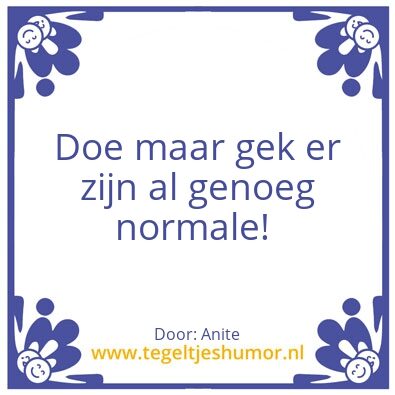 Tegeltje: Normaal