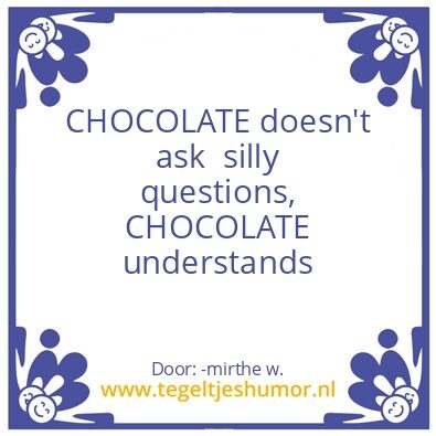Tegeltje: chocolade