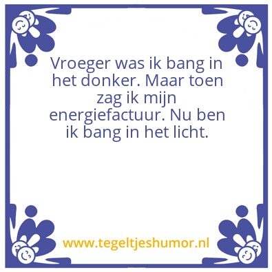 Tegeltje: bang in het donker