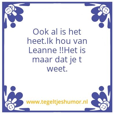 Tegeltje: Leanne