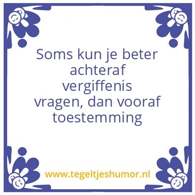 Tegeltje: Toestemming