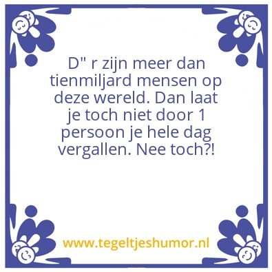Tegeltje: Nee