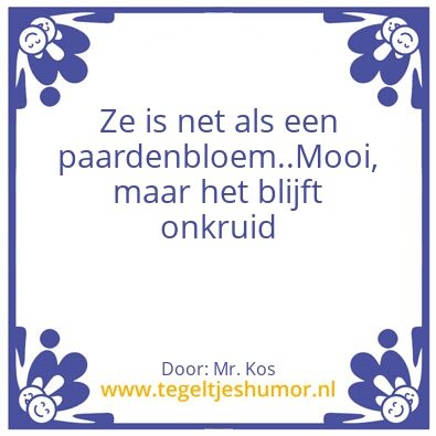 Tegeltje: Zij