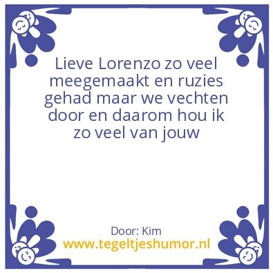 Tegeltje: Lorenzo