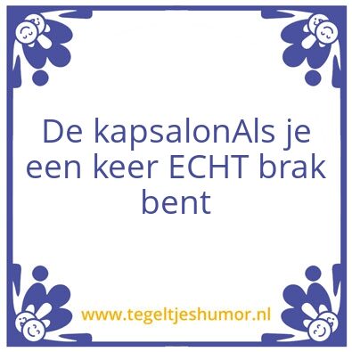 Tegeltje: De kapsalon