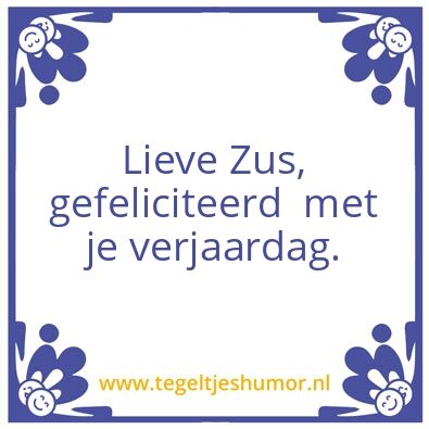 Tegeltje: Zusje