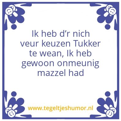 Tegeltje: Tukker