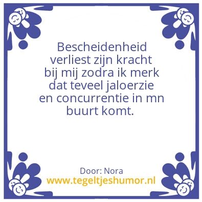 Tegeltje: bescheiden