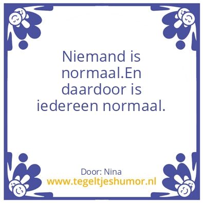 Tegeltje: Normaal