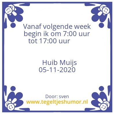 Tegeltje: sven