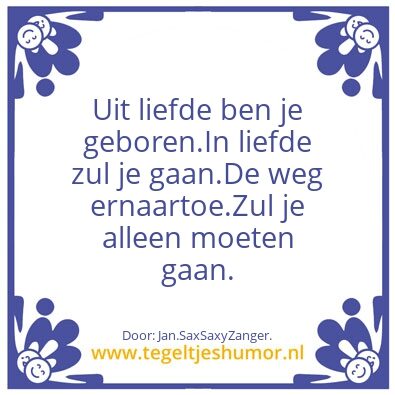 Tegeltje: alleen