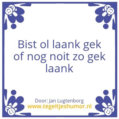 Tegeltje: Vraagje