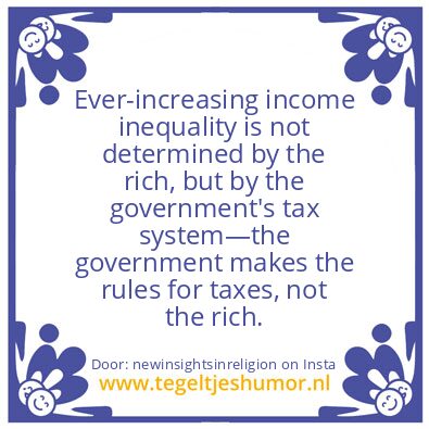Tegeltje: Increasing income inequality