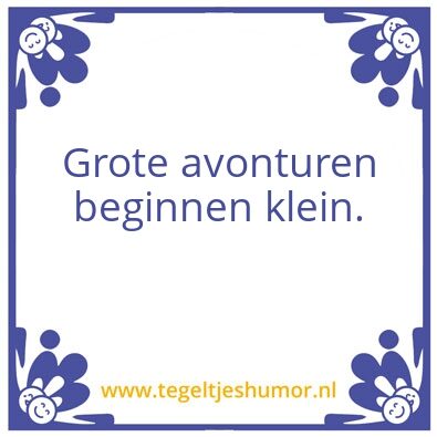 Tegeltje: avontuur