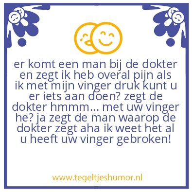 Tegeltje: man bij de dokter