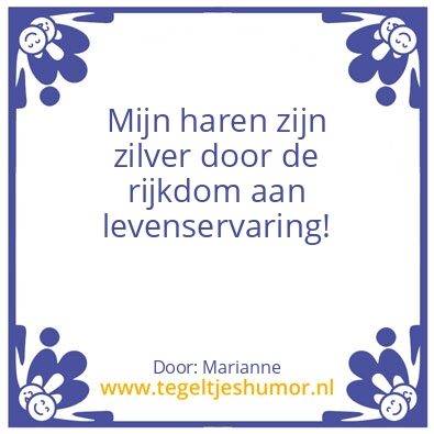 Tegeltje: Geen grijze haren