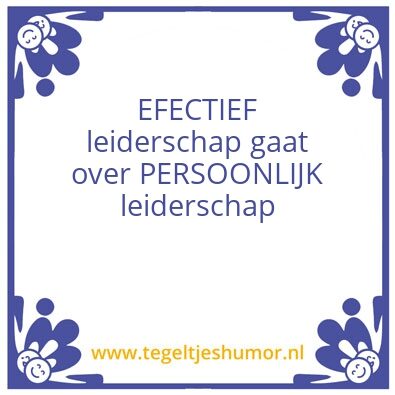 Tegeltje: leiderschap