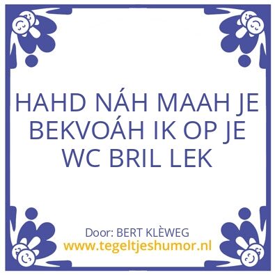 Tegeltje: schÃ¨thuis humoÃ¡h