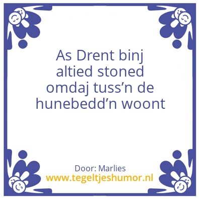 Tegeltje: Drent