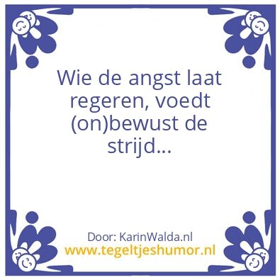 Tegeltje: Angst
