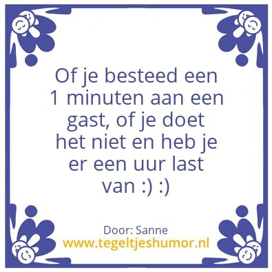 Tegeltje: Gastvrijheid