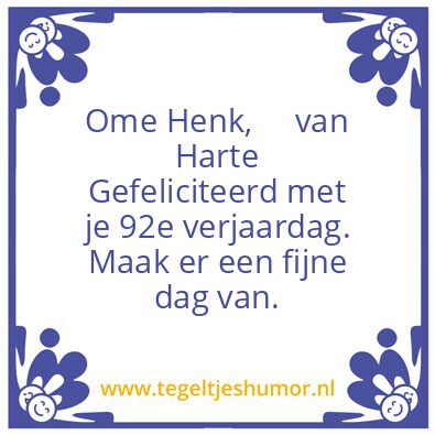 Tegeltje: Verjaardag