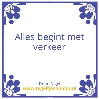 Tegeltje: verkeer