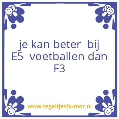Tegeltje: voetbalen
