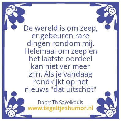 Tegeltje: Zou Urbanus zeggen