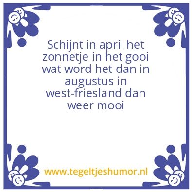Tegeltje: weer voorspelling