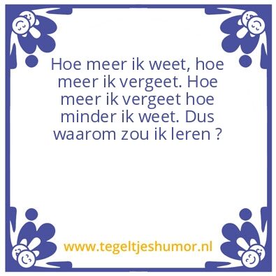 Tegeltje: Leren
