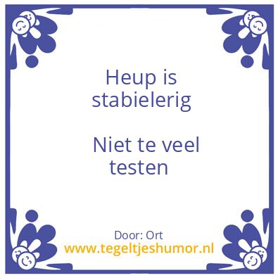 Tegeltje: Stabielerig