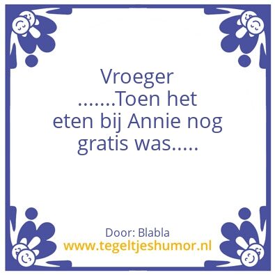 Tegeltje: Vroeger