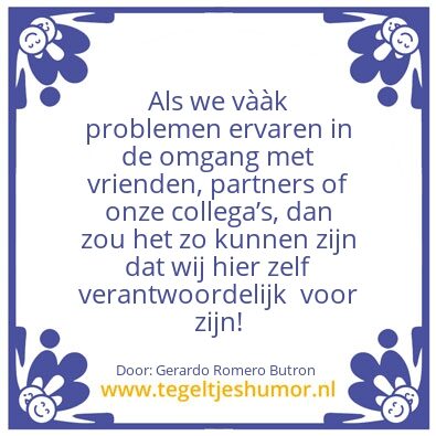 Tegeltje: Eigen verantwoordelijkheid
