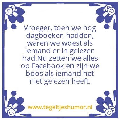 Tegeltje: Vroeger