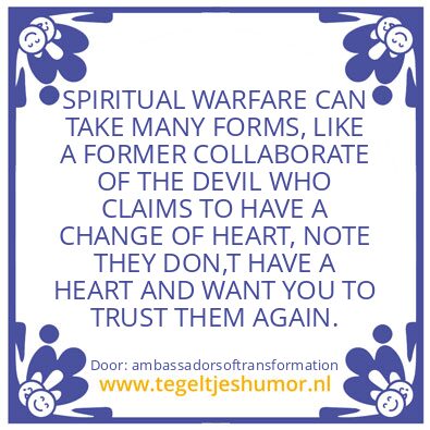 Tegeltje: Spiritual Warfare