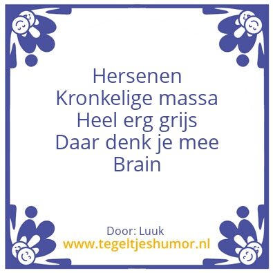 Tegeltje: Brein