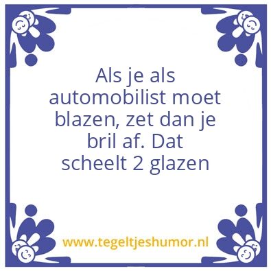 Tegeltje: Blazen