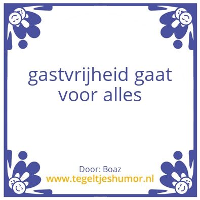 Tegeltje: gastvrijheid
