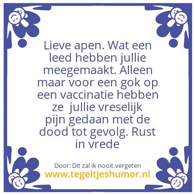 Tegeltje: Lieve apen