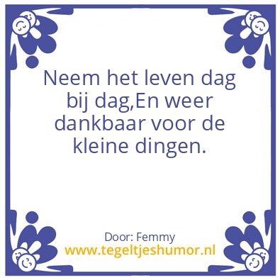 Tegeltje: Het leven