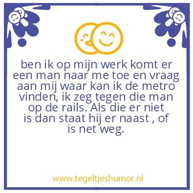 Tegeltje: waar is de metro?