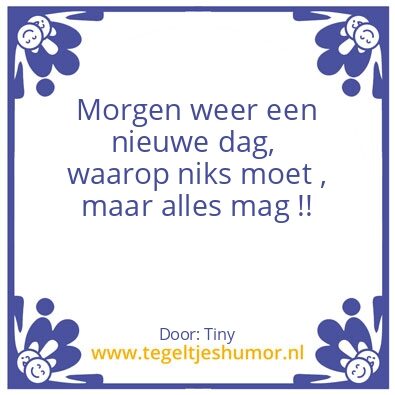 Tegeltje: Vrij leven