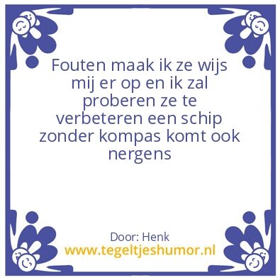 Tegeltje: Fouten