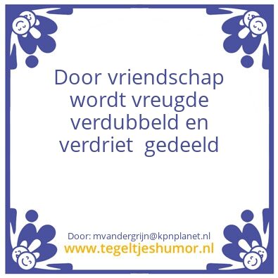 Tegeltje: Vriendschap