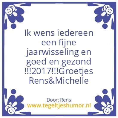 Tegeltje: Jaarwisseling