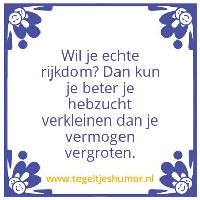 Tegeltje: Rijkdom