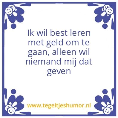 Tegeltje: Omgaan met geld