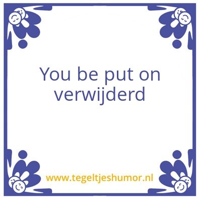 Tegeltje: Engels