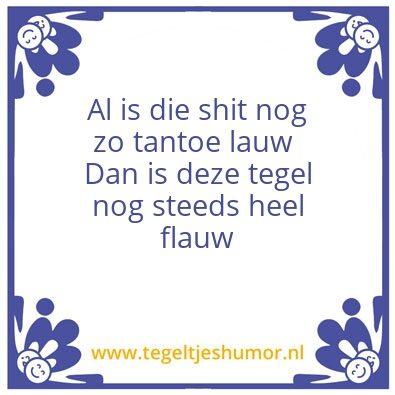 Tegeltje: Tantoe